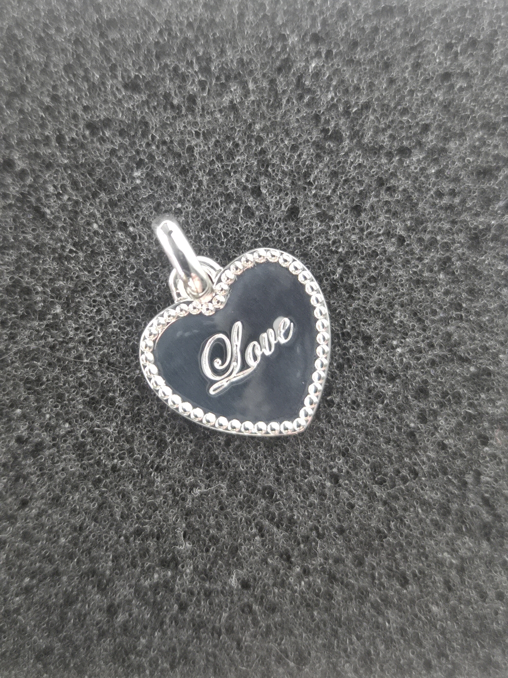 Thomas Sabo Black Enamel 'Love' Heart Pendant Charm